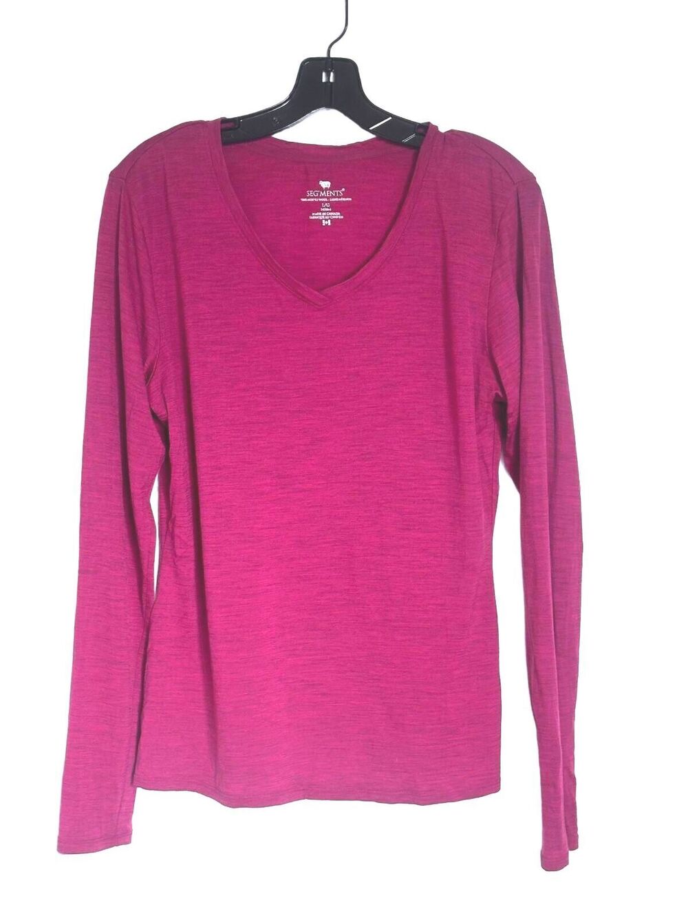 Segments Women’s Base Layer 100% Merino Wool Long Sleeve Top Rasberry Pink - L
